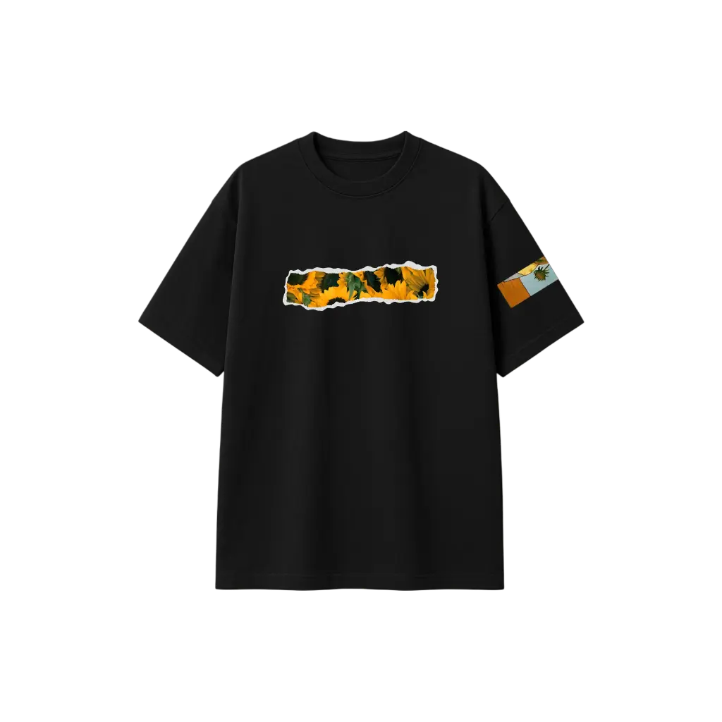 ☀️ Good Day To Bloom Oversized Tee - Midnight Black