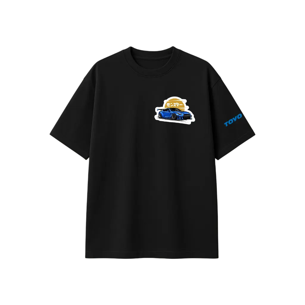 🏁 Widebody JDM Racing – PANDEM Edition Oversized Black Streetwear T-Shirt